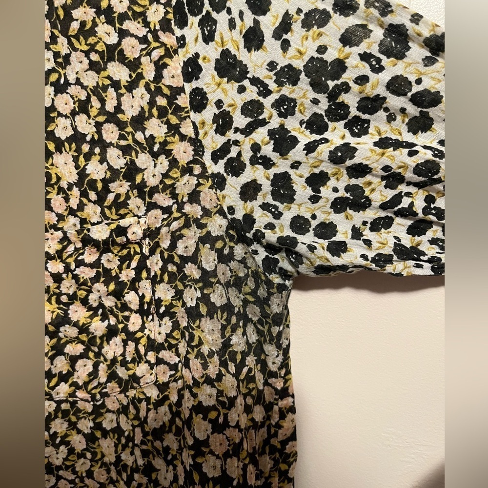 Anthropologie Holding Horses Contrasting Floral Patterned Button Down Blouse 6 - Picture 6 of 12